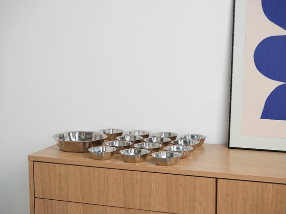 Image 1 of Set di ciotole in acciaio inox, design italiano, anni '80, prodotto in Italia.