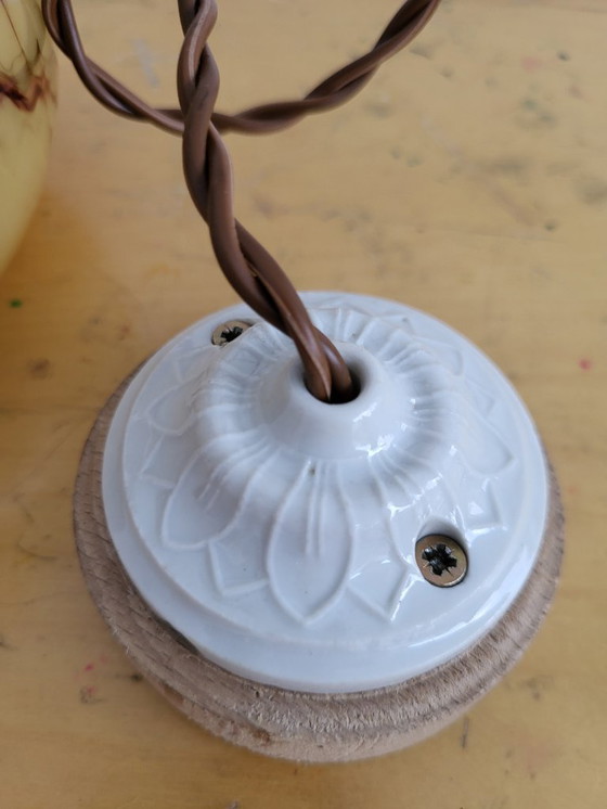 Image 1 of Lampada in vetro opalino Art déco, Verreries de Scailmont, Henri Heemskerk, Belgio