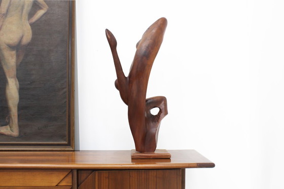 Image 1 of Vintage mahoniehouten sculptuur Frank Coronado+