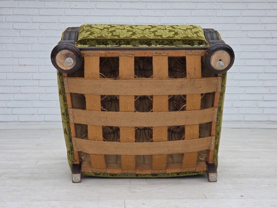 Image 1 of Fauteuil relax danois des années 1950, revêtement en velours, bois de chêne.