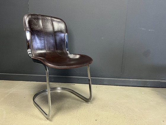Image 1 of Vintage eetkamerstoelen van Willy Rizzo voor Cidue, set van 5, jaren 70.
