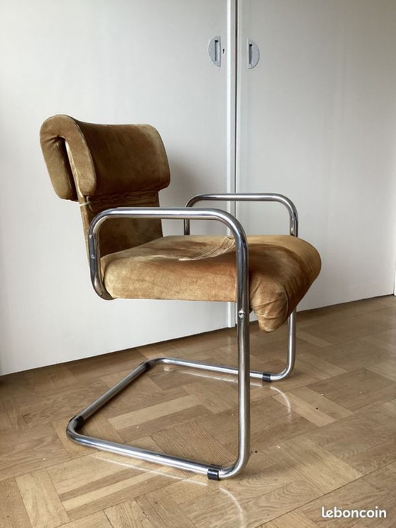 Image 1 of Tavolo da pranzo e sedie vintage, design italiano di Guido Faleschini