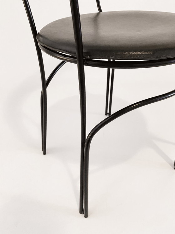Image 1 of Vintage design tubular frame chairs – black – 1960s/70s style