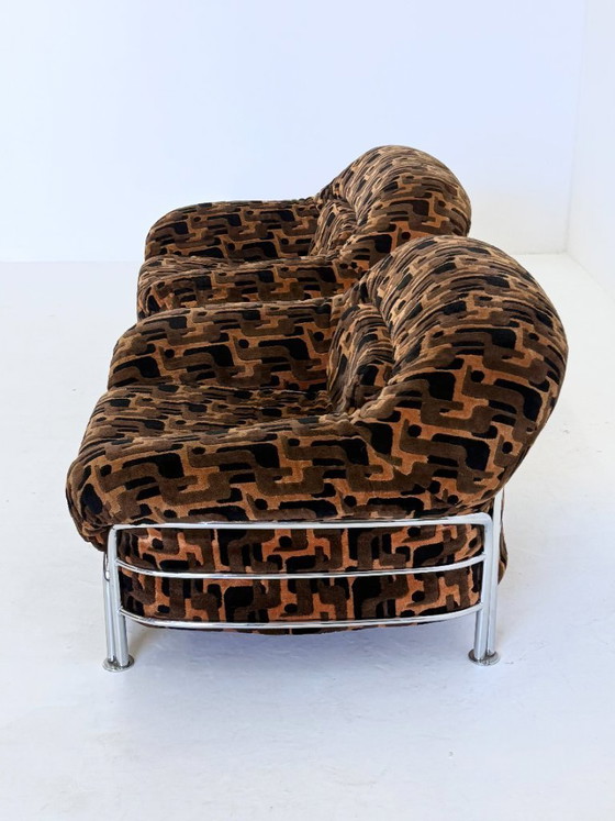 Image 1 of Vintage Italiaanse lounge stoelen met buisframe