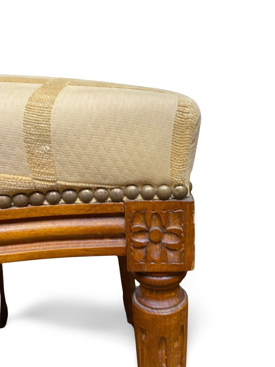 Image 1 of 2x Louis XVI Medaillon Stoelen - XIXe eeuw - Crème/honingkleur