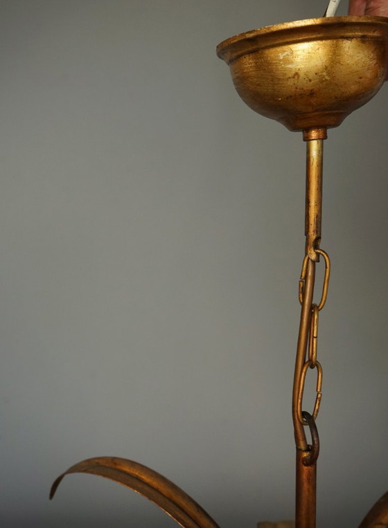 Lampadario vintage a 5 luci attribuito a Hans Kögl. Anni '70. – Metal (photo 3 of 7)