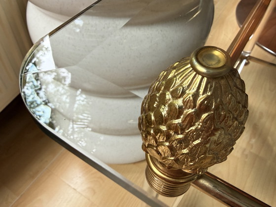 2 Unique Large Vintage Side tables Hollywood Regency-style/Mid Century Modern – Glass, Plexiglass (photo 9 of 15)