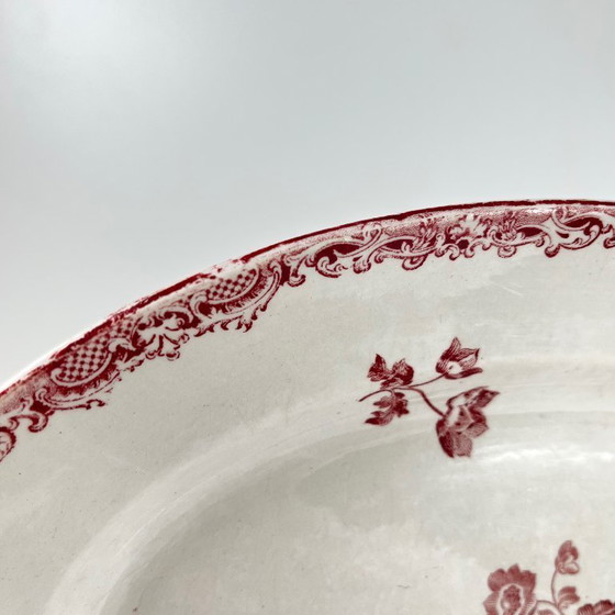 Image 1 of Piatto ovale "Fontange" Sarreguemines, rosso