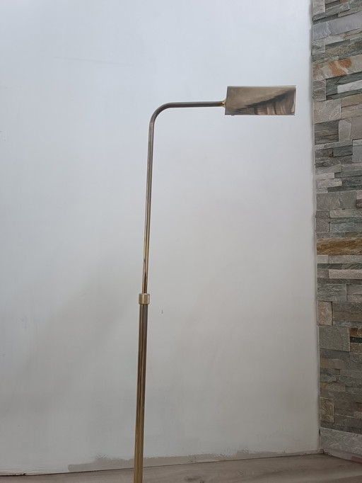 Lampadaire laiton contrepoids Roger Nathan 1970s