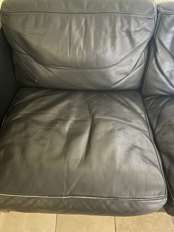 Image 1 of Divano a 3 posti in pelle nera De Sede