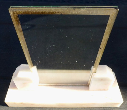 2 cadres photo vintage en marbre et en os.