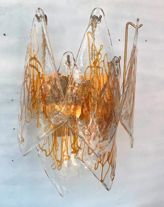 3 Murano Wall lights – Brass, Murano Glass (photo 3 of 5)