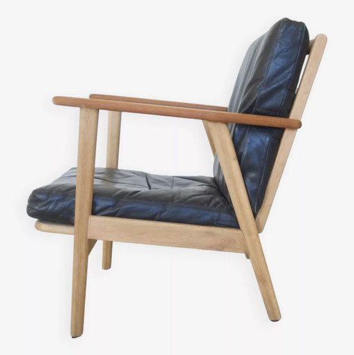 Danish mid-century teak & oak armchair, 1950s