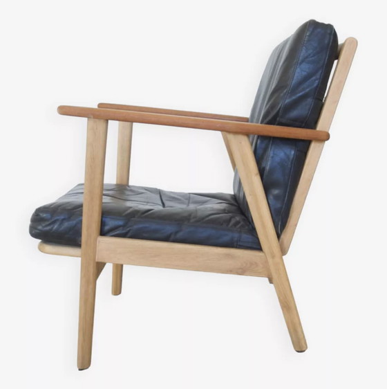 Image 1 of Danish mid-century teak & oak armchair, 1950s