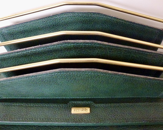 Image 1 of Set da ufficio/scrivania vintage in pelle da 4 pezzi.