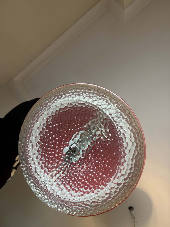 Image 1 of Suspension vintage design rouge style OVNI de l'ère spatiale