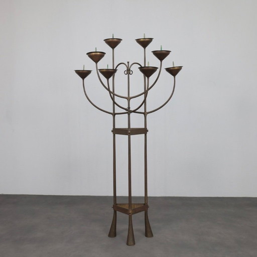 Unique Hand-Forged Floor Candelabra, Netherlands, c. 1925–1938