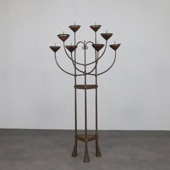 Image 1 of Unique Hand-Forged Floor Candelabra, Netherlands, c. 1925–1938