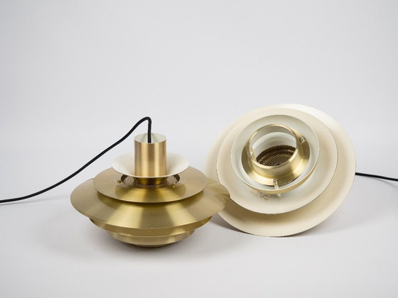 Image 1 of Coppia di 2 lampade a sospensione vintage danesi Verona di Kurt Wiborg, Jeka, anni '80