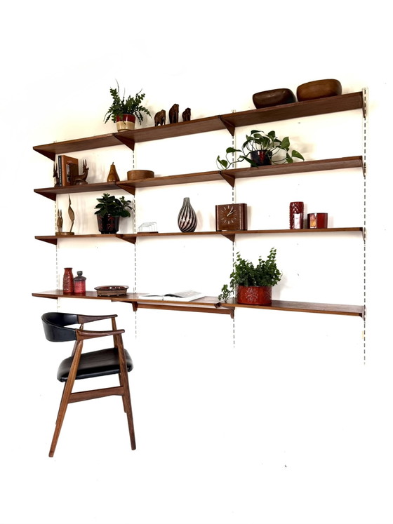 Image 1 of Vintage teakhouten modulair wandsysteem, Kai Kristiansen ‘60