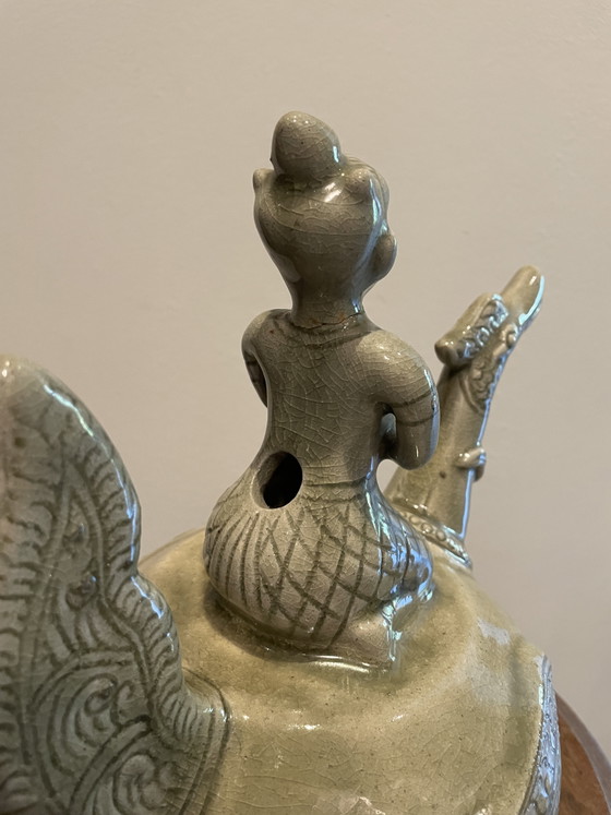 Image 1 of Celadon-glazed kendi