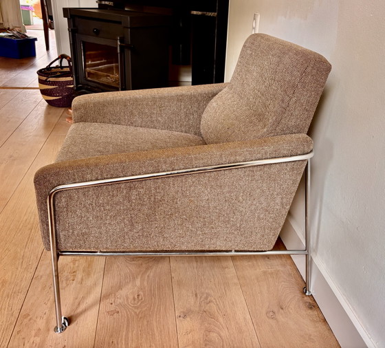 Arm Chair Arne Jacobsen Series 3300 Fritz Hansen – Armchairs, Wool, Chrome (photo 2 of 7)