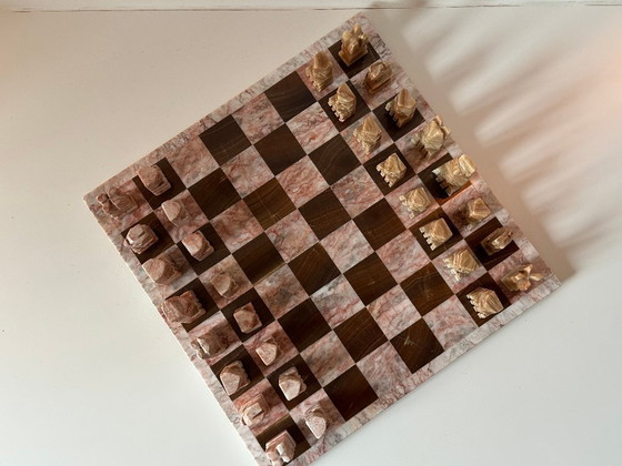 Image 1 of Complete vintage marble chess set