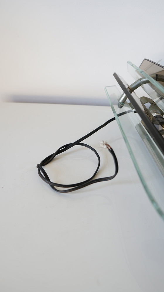 Image 1 of VECA Italian Wall Sconce for Fontana Arte - Chromed Steel and Crystal Glass - 1960s
