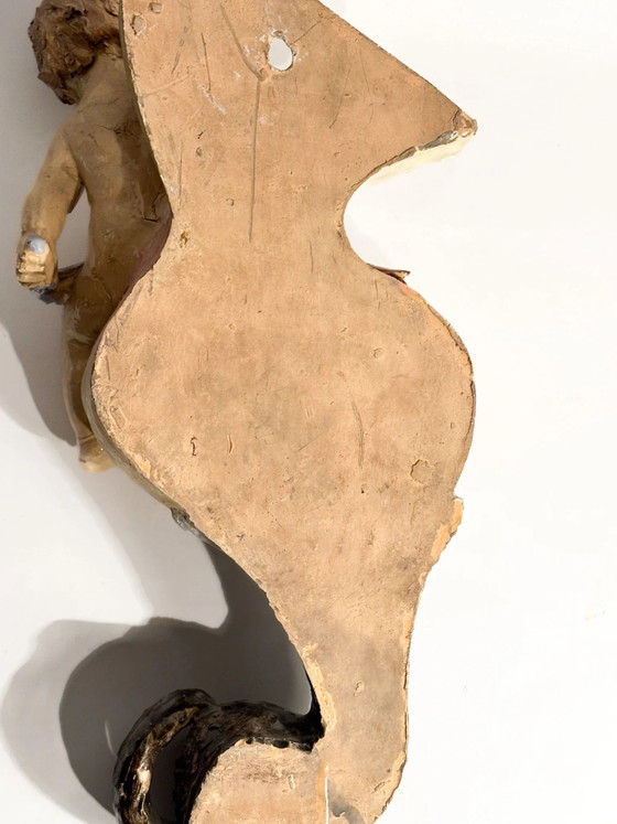 Keramik-Wandregal aus dem 19. Jahrhundert mit Putto und Muschel – Dekorative Objekte, Ceramic (photo 15 of 17)