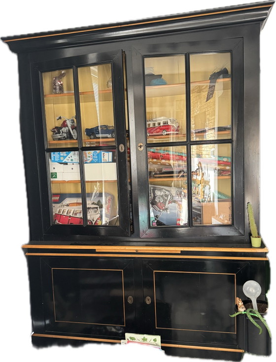Vaisselier noir antique - deux parties – Bois (photo 3 of 6)