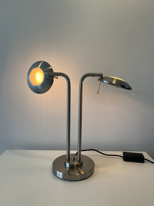 Lampe de table vintage Jan Des Bouvrie pour Boxford Holland – Modèle R2003 – tafellampen, rvs (photo 2 of 13)