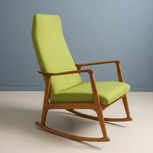 Rocking Chair Dřevotvar de style scandinave, Tchécoslovaquie, années 1960-1970