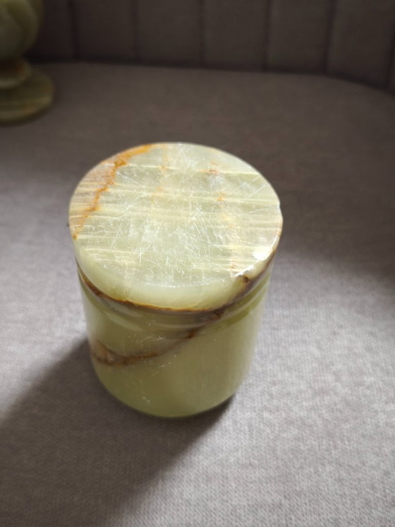 Image 1 of Briquet en onyx avec bougie chauffe-plat