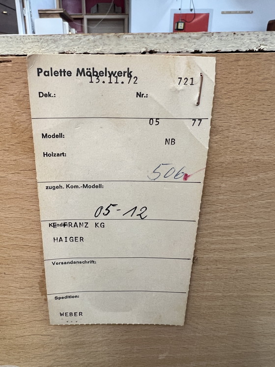 Image 1 of Palette Möbelwerk - German Mid - Century highboard from the 1972s with proof of delivery and brand label