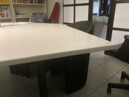Large white wooden desk