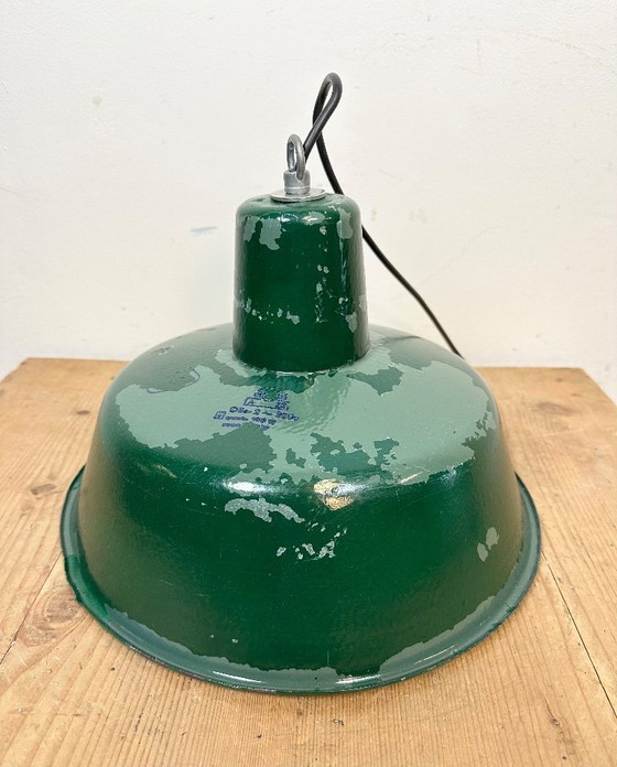 Image 1 of Green Industrial Factory Pendant Lamp, 1960s