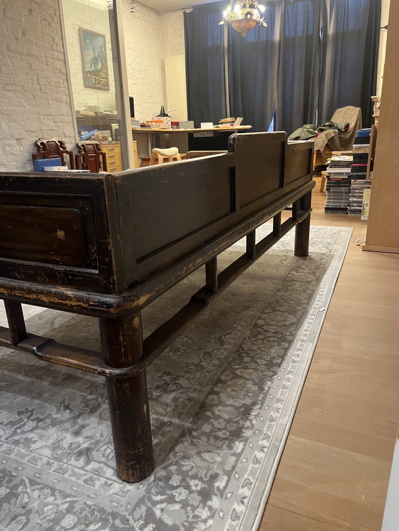 Image 1 of Cama/opio de madera de olmo al estilo de las dinastías Ming y Qing chinas