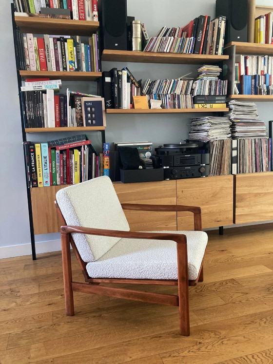 Mid-Century Modern ''BZ'' Armchair in Denim Blue From 1970s – Textile (photo 10 of 10)