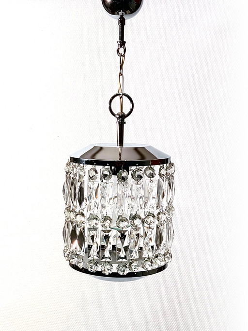 Lampe suspendue en cristal 1950