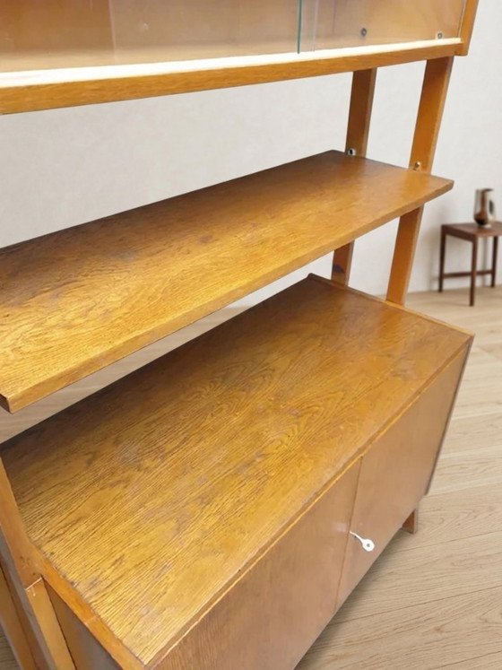 Image 1 of Wall Shelf Bookcase by František Jirák for Tatra Nábytok, Mid Century Teak Veneer Storage Cabinet, 1960s, Czechoslovakia