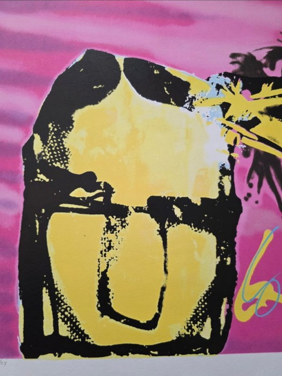 Image 1 of Herman Brood - Épreuve d'artiste "Pink Palm Indian", signée à la main (1998)