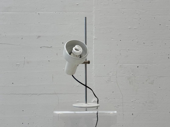 Image 1 of Designer table lamp made of metal in white, 1970s