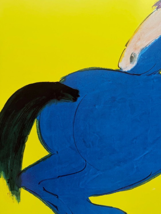 Image 1 of Walasse Ting, Caballo Azul, copyright 1990, Yves Riviere .....Impreso en Suiza