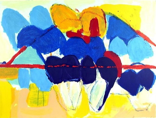 Jan Cremer - ‘’Tulpen 99 II’’ - ingelijste zeefdruk 