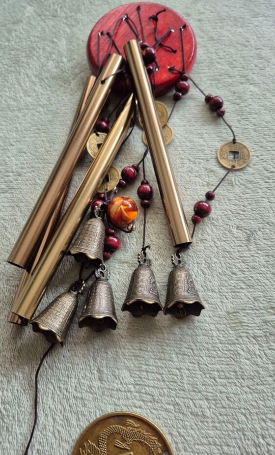 Image 1 of Orientalisches Feng-Shui-Windspiel – Windspiel mit Glöckchen und Glücksmünzen