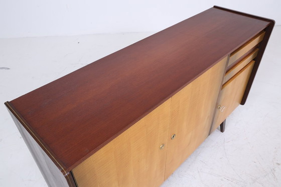 Image 1 of Vintage Sideboard années 60 | Mid Century TV Board avec compartiments Rétro Bois Rangement #07-09
