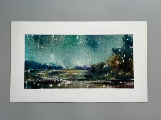 Image 1 of Eugene Eechaut (1928-2019) - dittico paesaggistico, firmato, anni '70