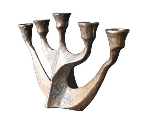Bronze candlestick 5 arm by Horst Dalbeck, 1960