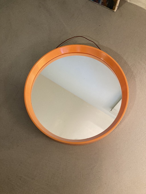 Orange plastic retro mirror