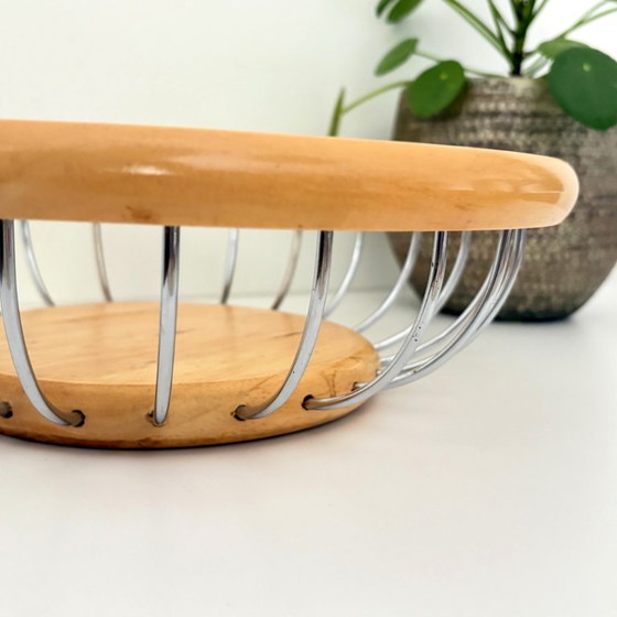 Vintage Fruit Bowl Scandinavian Design Boda Nova - Ulf Hanses, Table accessories, Wood, Iron, Brown (photo 3 of 11)